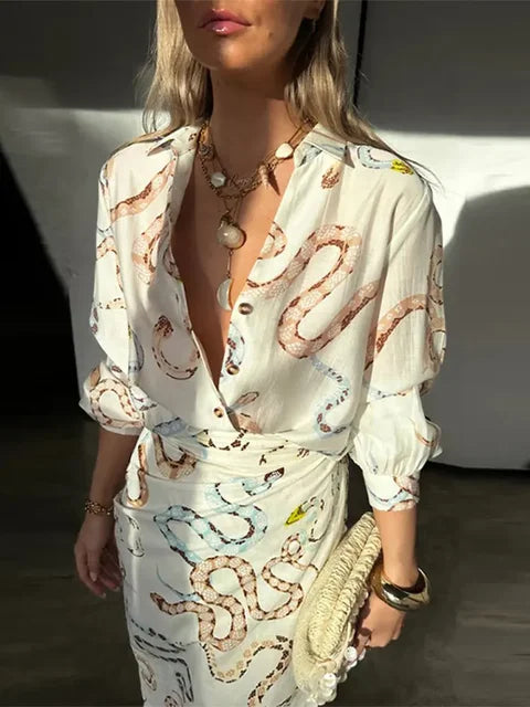 Completo camicia 2 pezzi e gonna lunga 