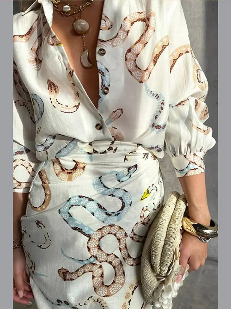 Completo camicia 2 pezzi e gonna lunga 