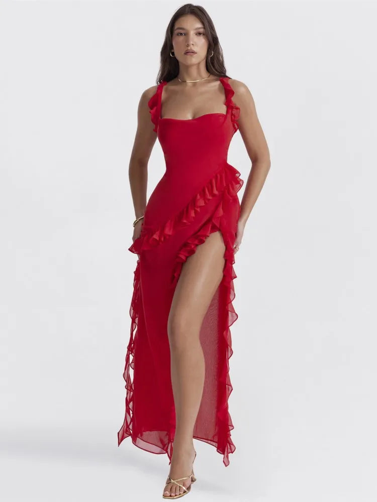 Abito lungo in chiffon